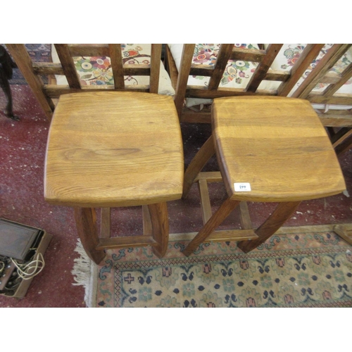 448 - Pair of oak bar stools