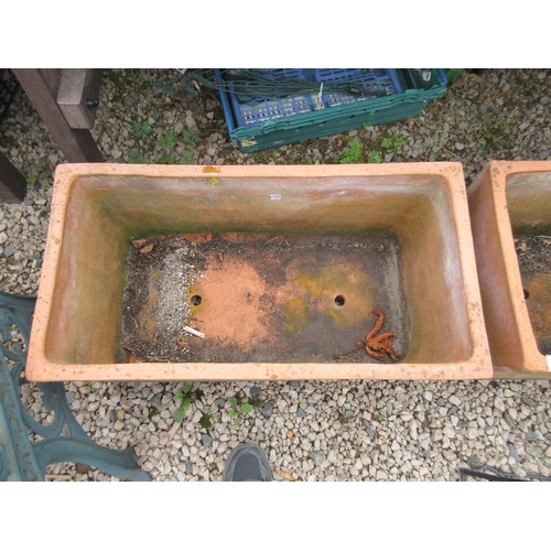 470 - Pair of terracotta trough planters