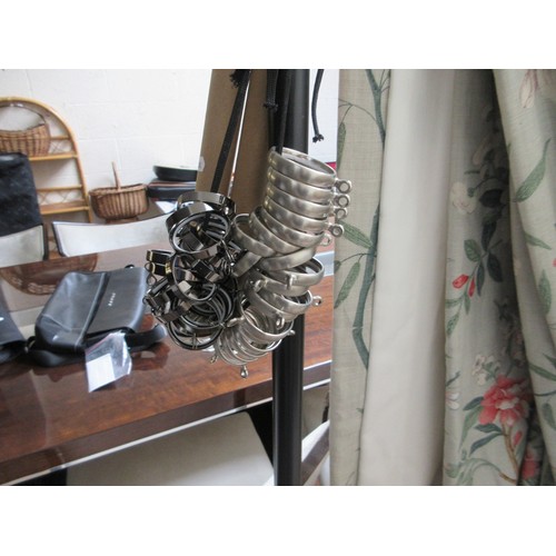 443 - 1 large pair of curtains - Approx W: 170cm  L: 210cm  together with 2 smaller pairs and the curtain ... 