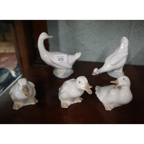 212 - Collection of Nao duck figurines