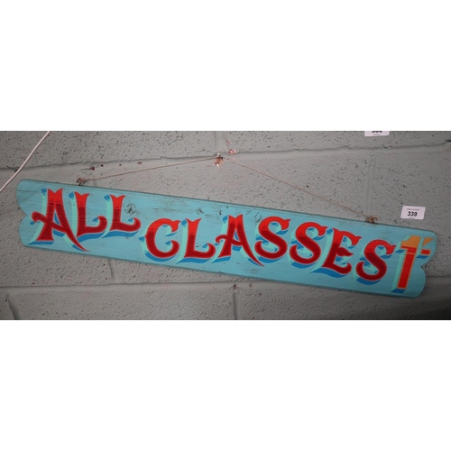 339 - Hand painted fairground sign - All Classes