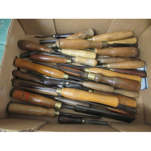 354 - Box of vintage chisels