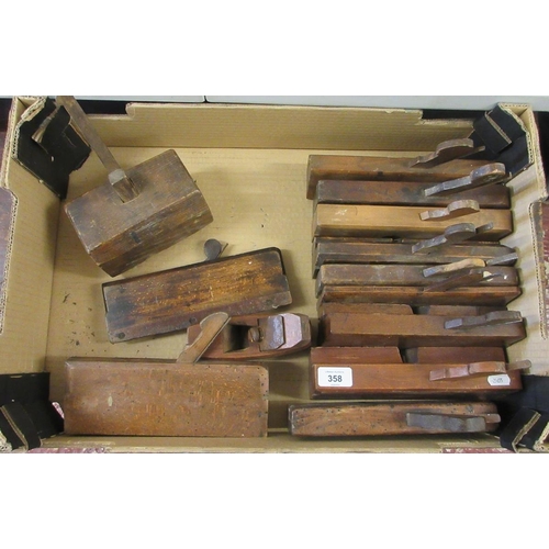 358 - Collection of Victorian wooden moulding planes