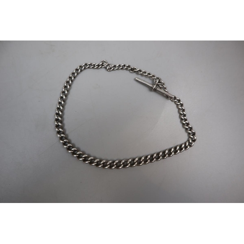 38 - Silver Albert chain