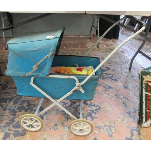 426 - Vintage toy pram and contents