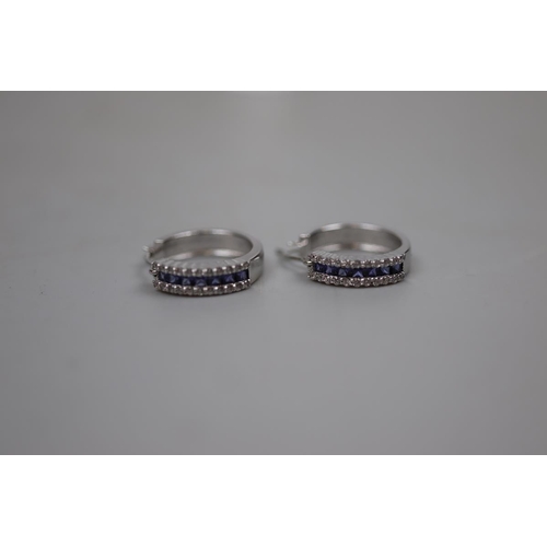 44 - Silver stone set earrings