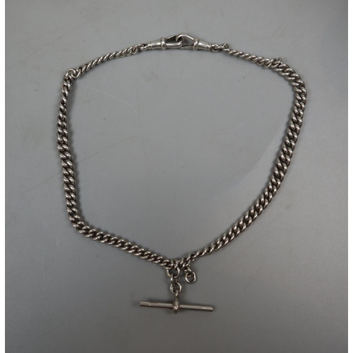 57 - Silver Albert chain - Approx weight 31g