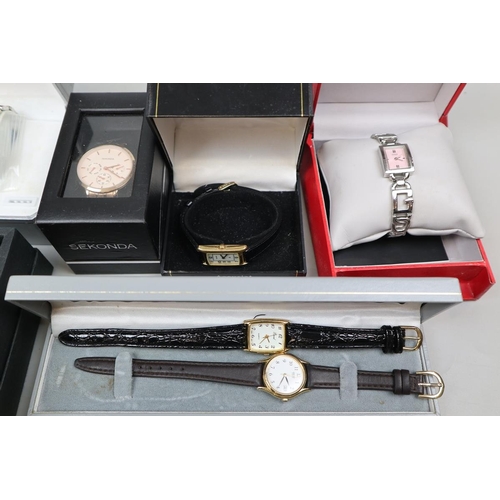 114 - Large collection of ladies watches to include Guess, Sekonda, Ingersol, Rotary etc - all working