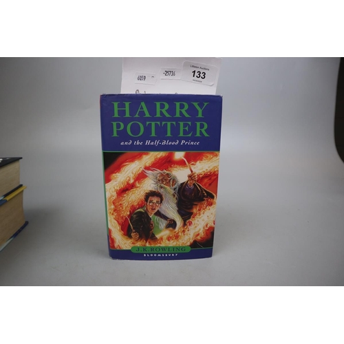 133 - 3 Harry Potter 1st edition books including The Half Blood Prince with type error