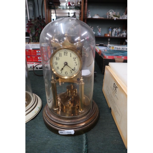 276 - 3 glass dome cased anniversary clocks