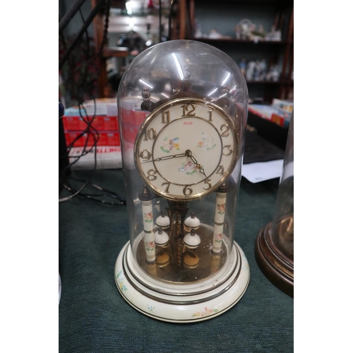 276 - 3 glass dome cased anniversary clocks