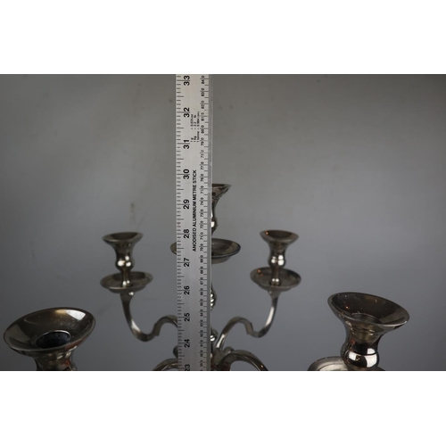 277 - Large chromed candelabra - Approx height: 74cm