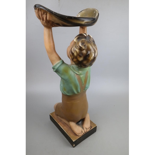 280 - Goldfish bowl stand in the form of a boy - Approx height: 61cm