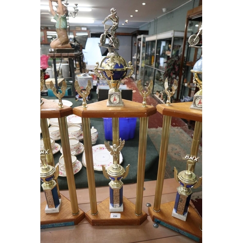 290 - 3 BMX sports trophies - Approx heights: 72cm