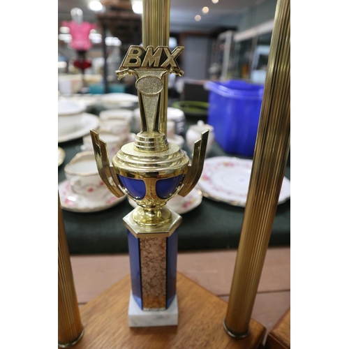 290 - 3 BMX sports trophies - Approx heights: 72cm