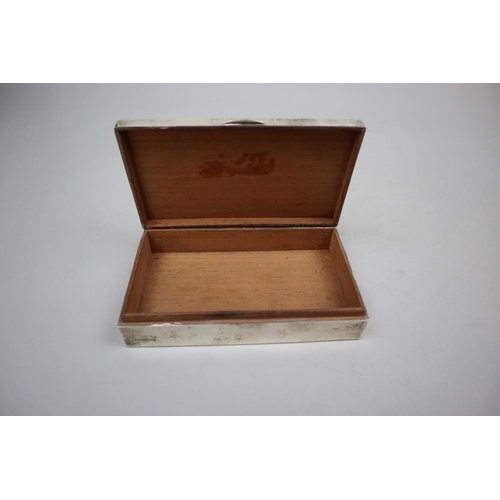 3 - Hallmarked silver cigarette box by Samson and Morden