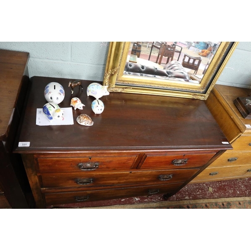 331 - 2 over 2 mahogany chest of drawers - W: 106cm D: 48cm H: 81cm