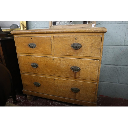 336 - Antique pine chest of drawers - Approx width: 89cm, depth: 41cm, height: 88cm