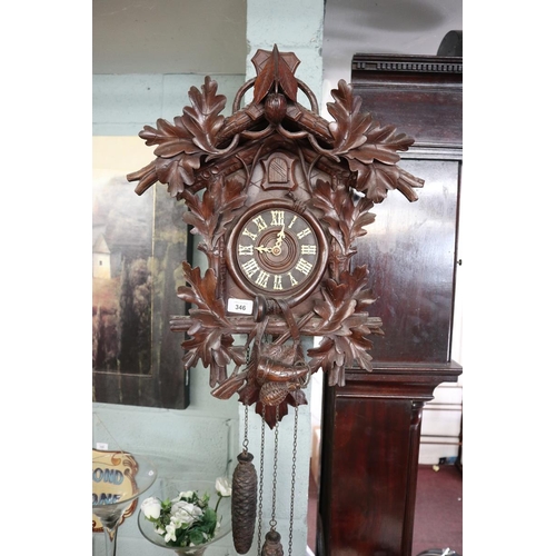 346 - Antique Black Forest cuckoo clock in good order