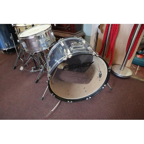 347 - Peavey drum kit with rare Avedis Zildjian Top Quick Beat Hi Hat cymbal