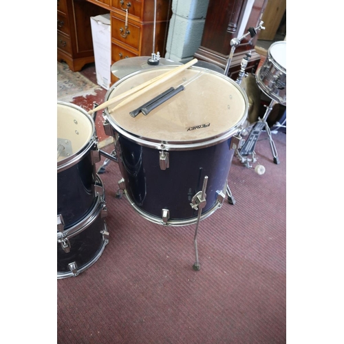 347 - Peavey drum kit with rare Avedis Zildjian Top Quick Beat Hi Hat cymbal