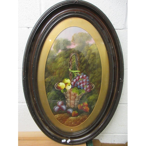 351 - 2 large antique oil paintings - Still life