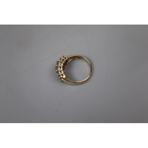 46 - 9ct gold stone set ring - Size S