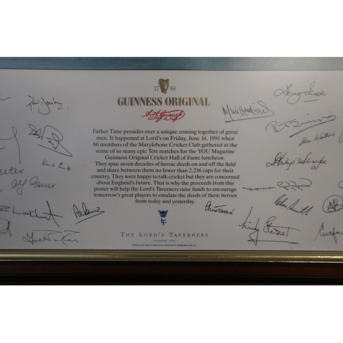 472 - Cricket Hall of Fame signed print - Signed by players