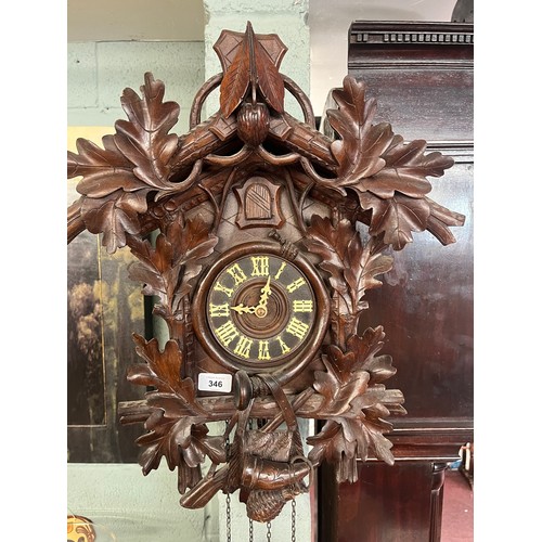 346 - Antique Black Forest cuckoo clock in good order