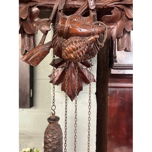 346 - Antique Black Forest cuckoo clock in good order