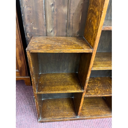 387 - Vintage Heals style shelving unit - Approx width: 90cm, depth: 18cm, height: 90cm