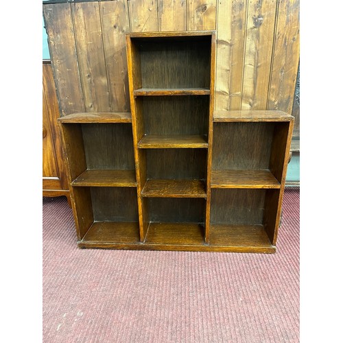 387 - Vintage Heals style shelving unit - Approx width: 90cm, depth: 18cm, height: 90cm