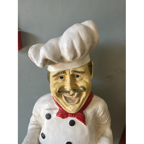 379 - Large chef figure menu holder - Approx height: 130cm