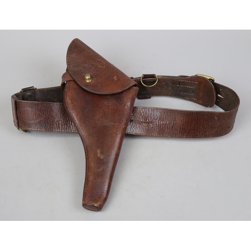 117 - Leather holster on belt