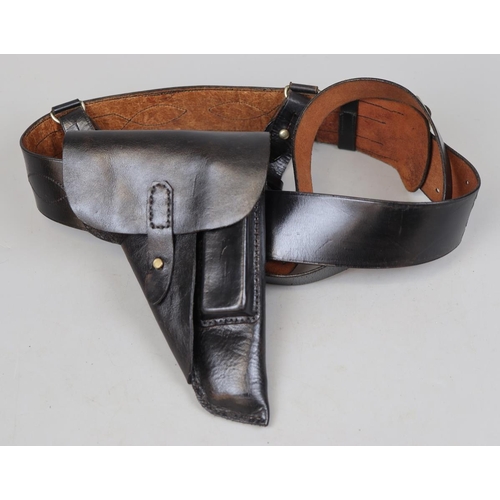 119 - Black Sam Browne together with revolver holster