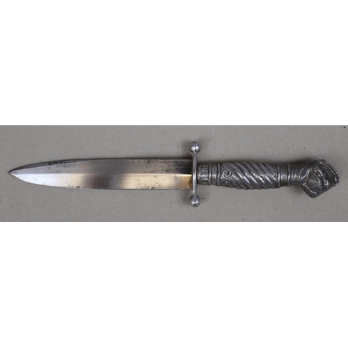 161 - Vintage Hirschkrone aluminium handled fighting knife, made by Friedrich Plucker