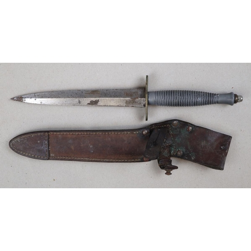 173 - Fairbairn Sykes commando knife in sheath