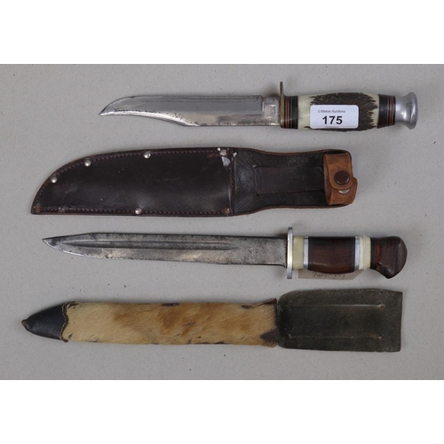 175 - WW2 Rodgers fighting knife, plus 1 other WW2 fighting knife