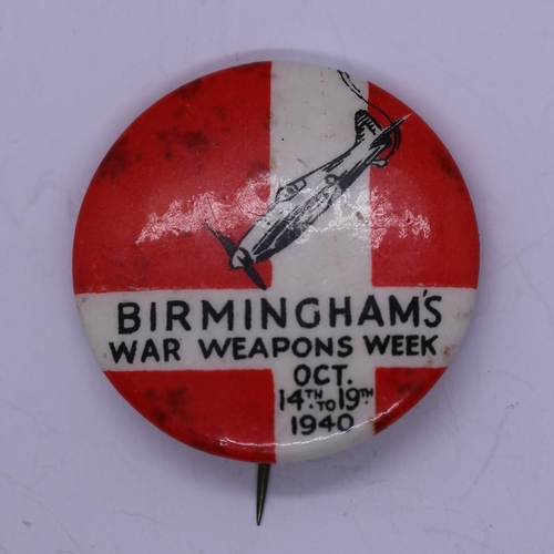 19 - Rare 1940s pin badge Birmingham war weapons week 1940