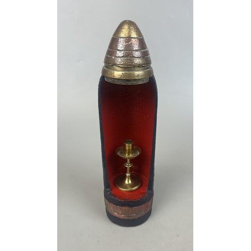 213 - Military shell with fuse converted to candle holder