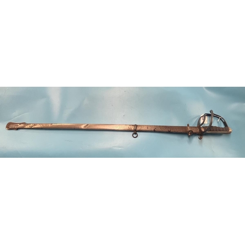 249 - 19thC. 1821 pattern Cavalry Officer's sword and steel scabbard