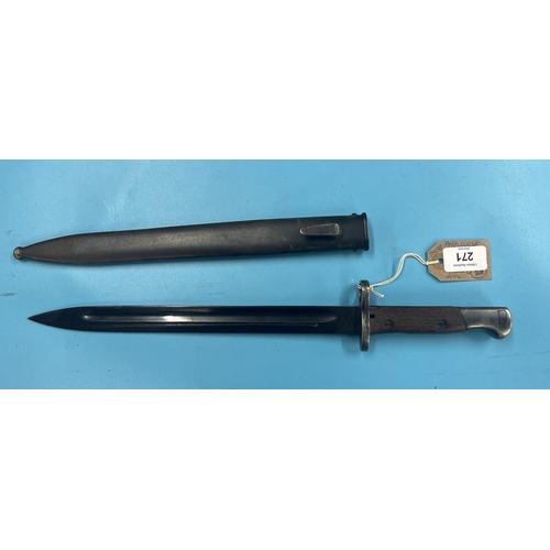 271 - Portuguese M1904 Mauser bayonet and steel scabbard for Mauser/Vergueiro rifle by Simson  & Co. S... 