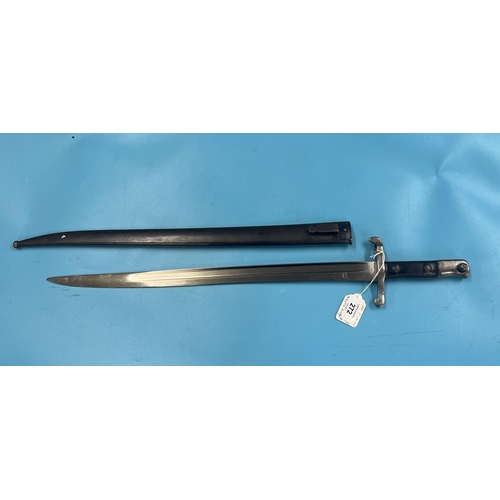 272 - 1886 Portuguese Guerdes/ Kropatchek M1885 bayonet and scabbard by Steyr