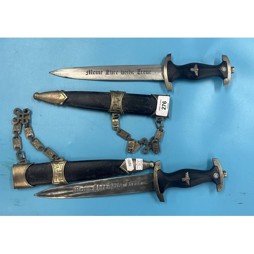 276 - Pair of Third Reich SS daggers - Reproduction