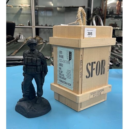 305 - SFOR presentation resin statue in crate