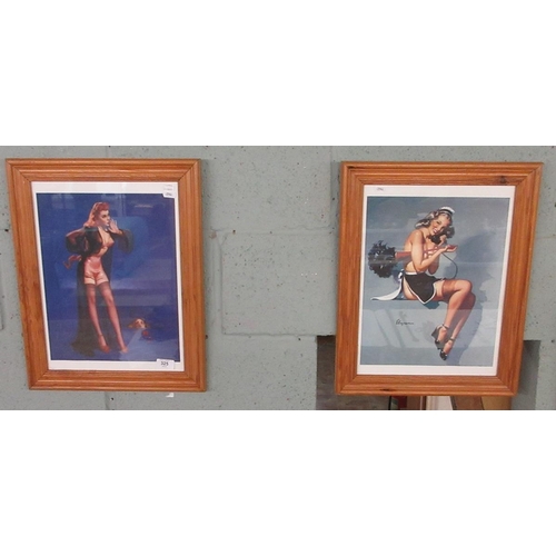 325 - 2 aircraft nose art girl framed prints