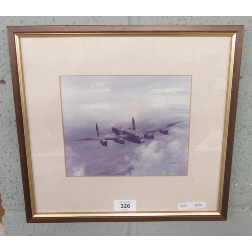 326 - L/E print 72/500 Avro Lancaster Bomber by Christopher J Stothard With 150 squadron information to ve... 