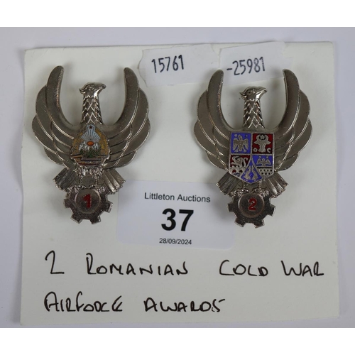 37 - Pair of Romainian Cold War airforce awards