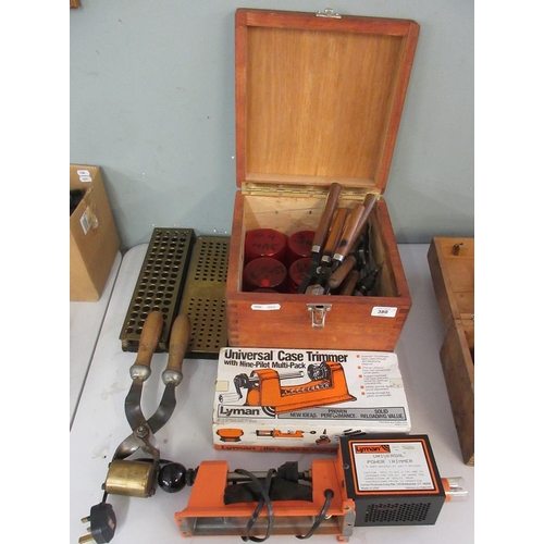 380 - Collection of bullet making equipment to include 2 case trimmers