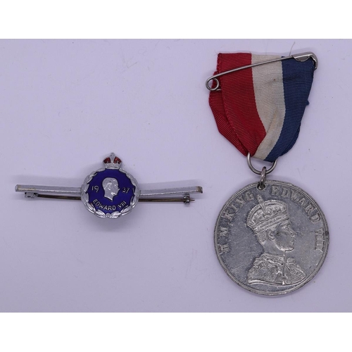 4 - Edward VIII commemorative medal and sweetheart brooch